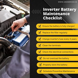 Inverter battery maintenance tips checklist